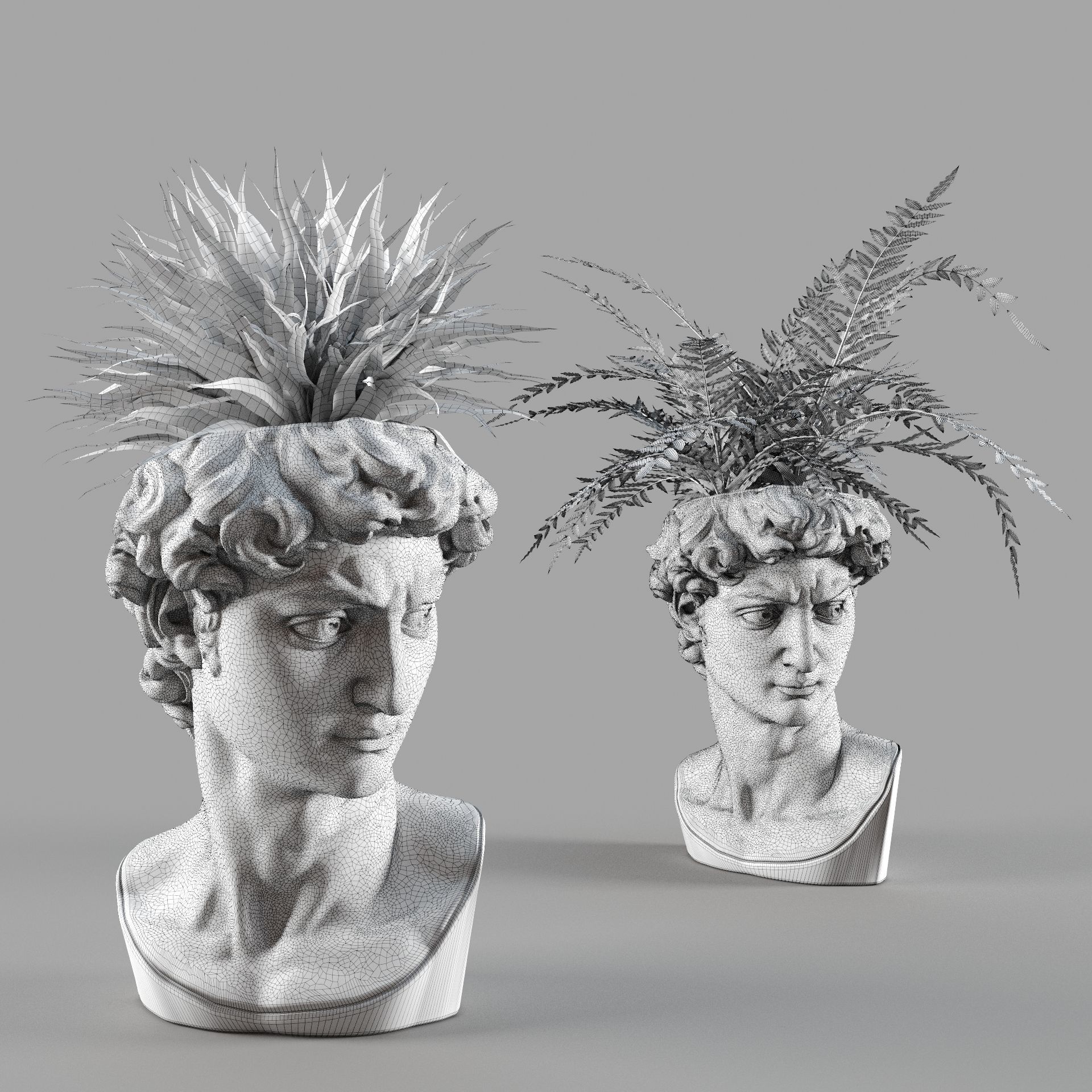 head david vase 3D model_5