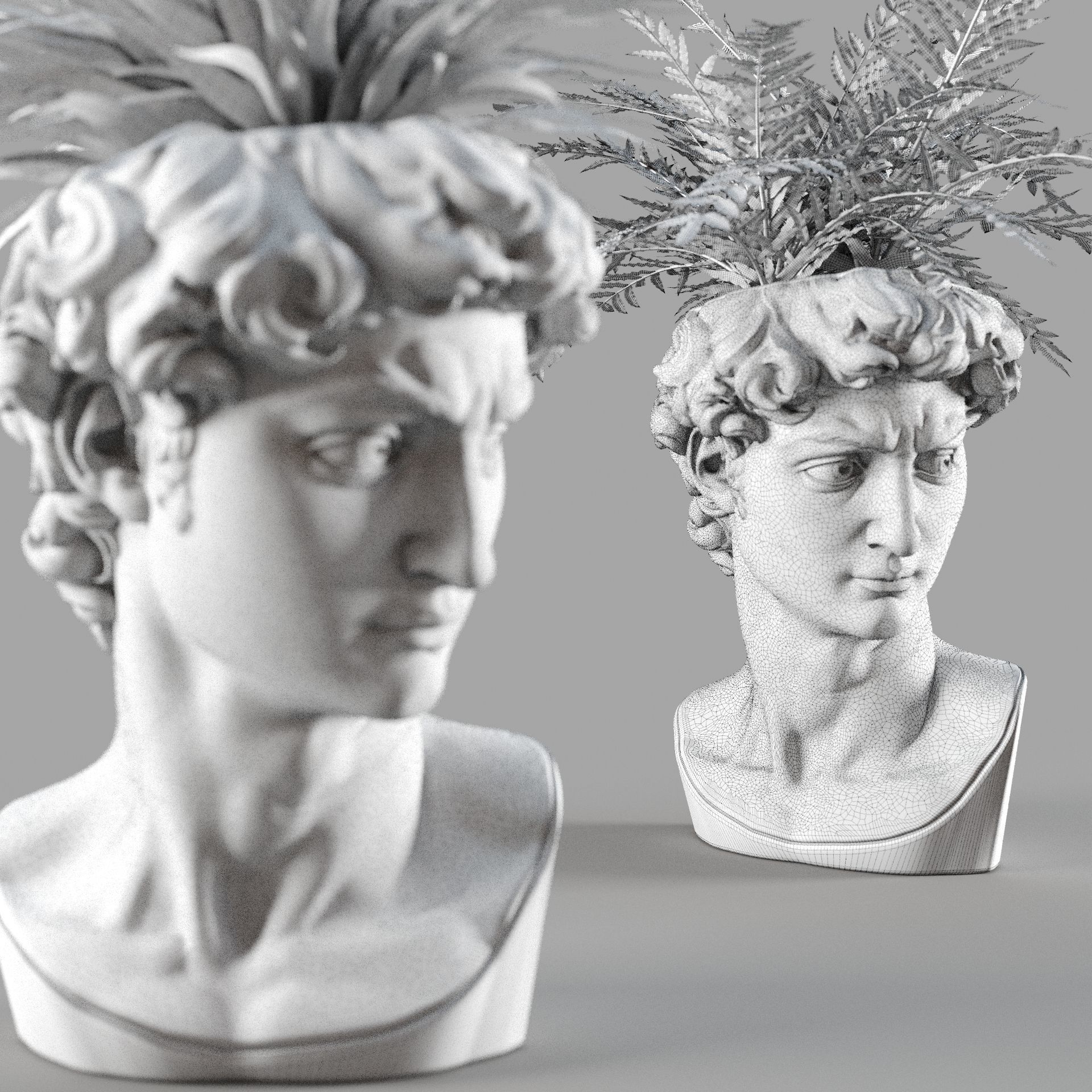 head david vase 3D model_8