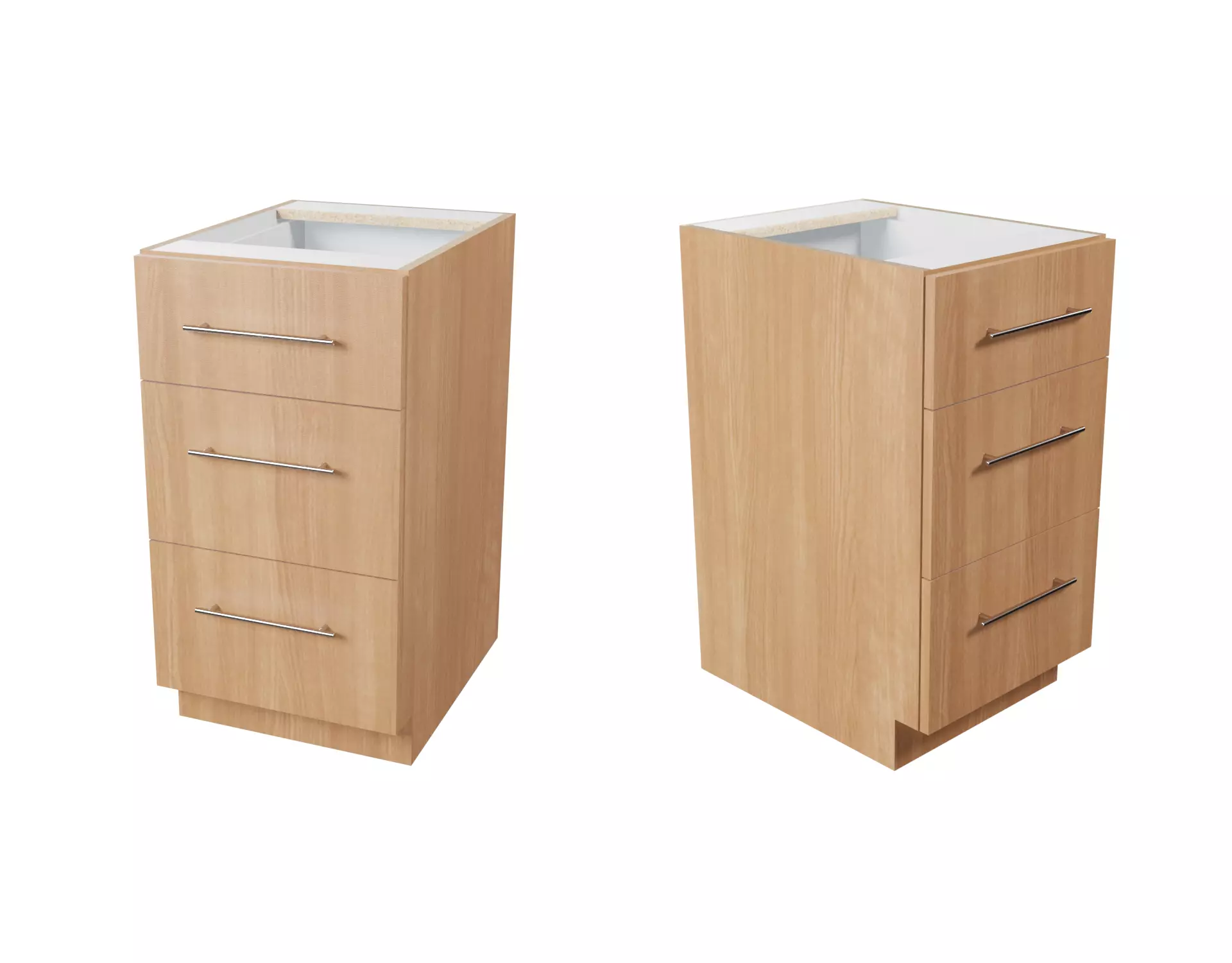 Cherry Kitchen Drawer Stack Base Cabinet Low-poly 3D model_0