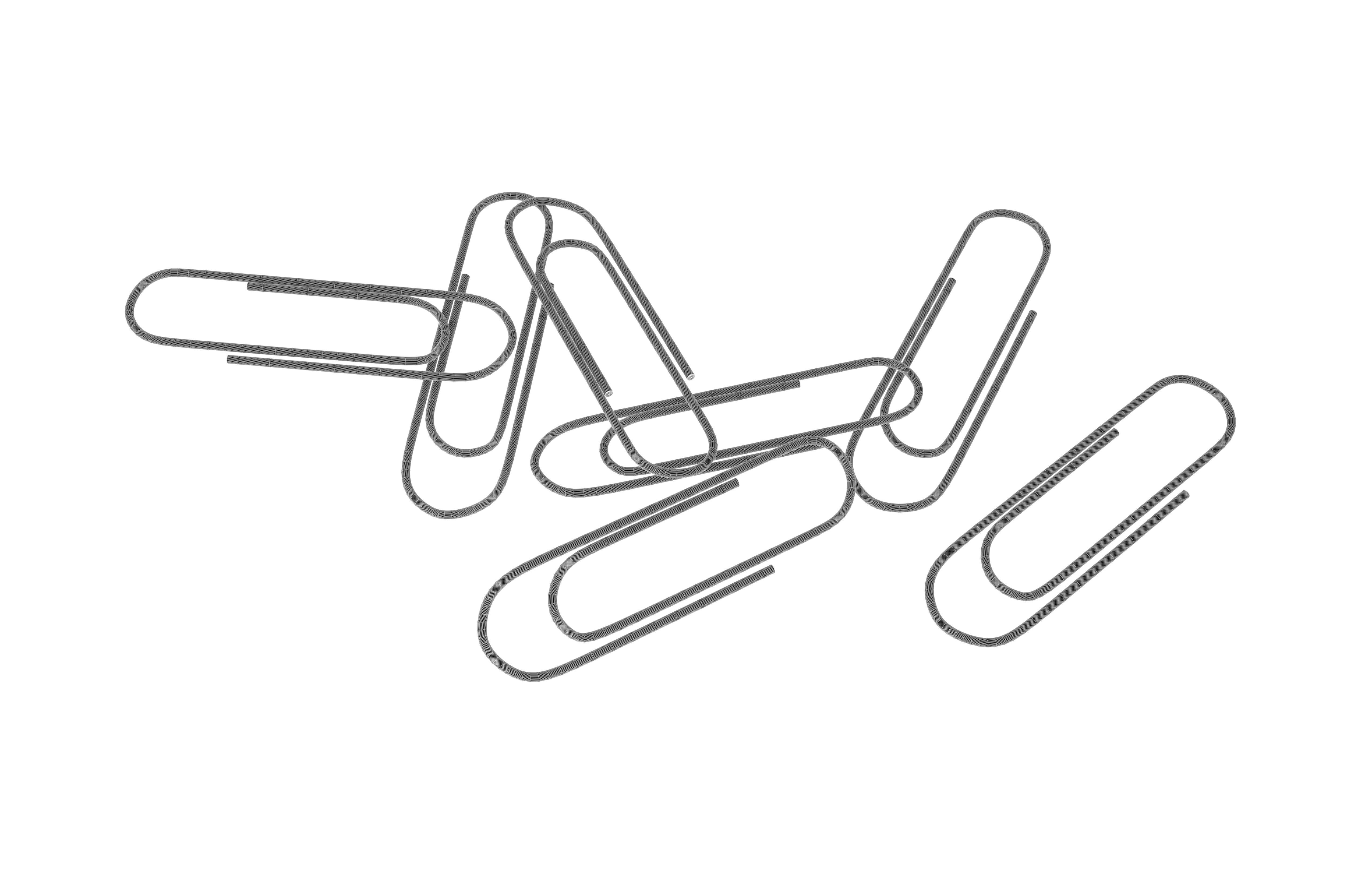 Paper Clip Pile v1 005 Low-poly 3D model_6