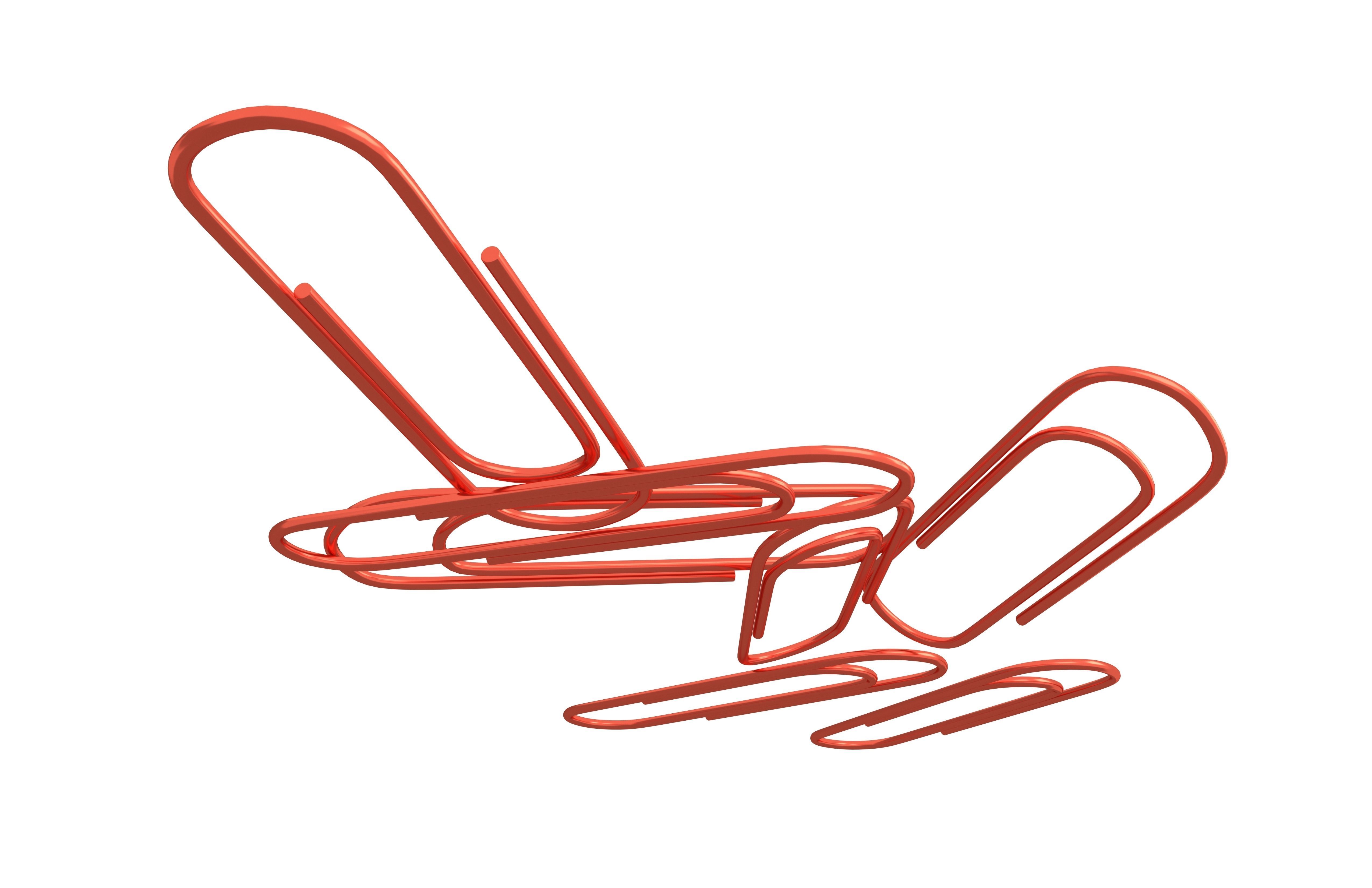 Paper Clip Pile v1 007 Low-poly 3D model_3