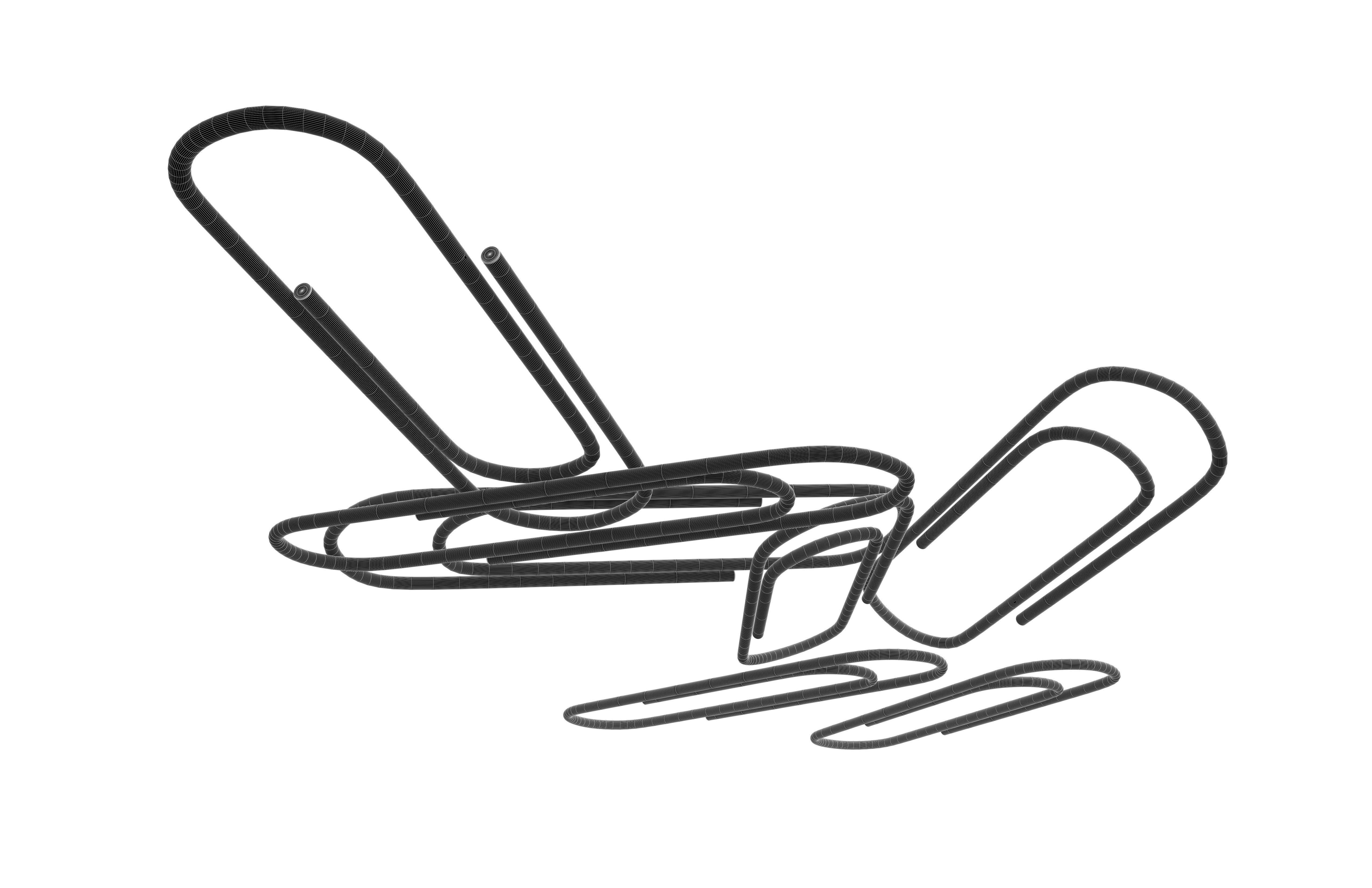 Paper Clip Pile v1 007 Low-poly 3D model_7