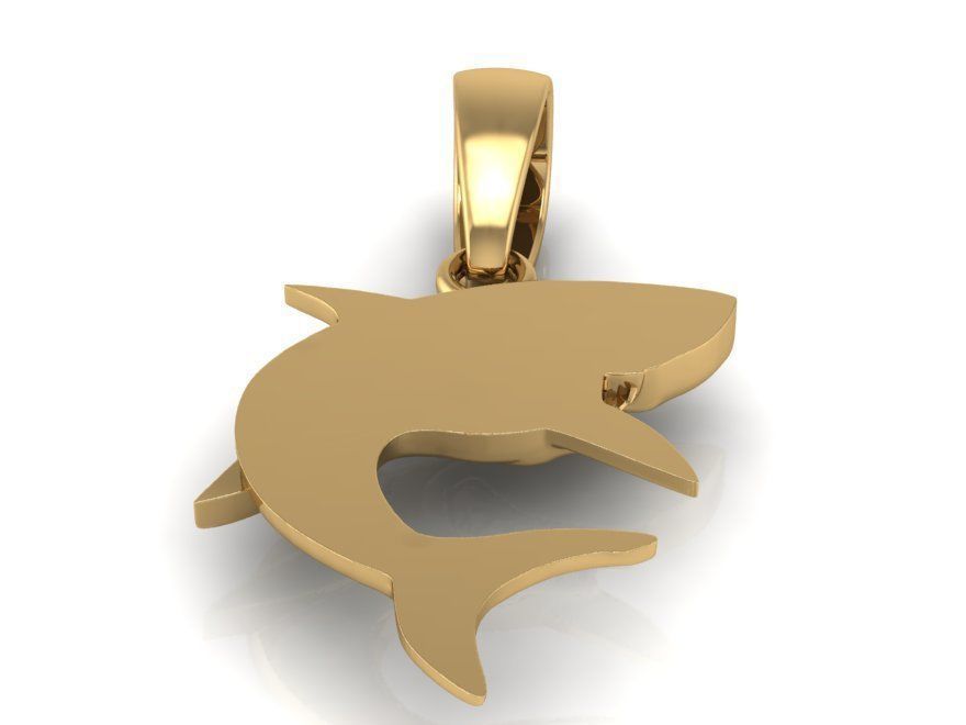 Shark pendant 3D print model_3
