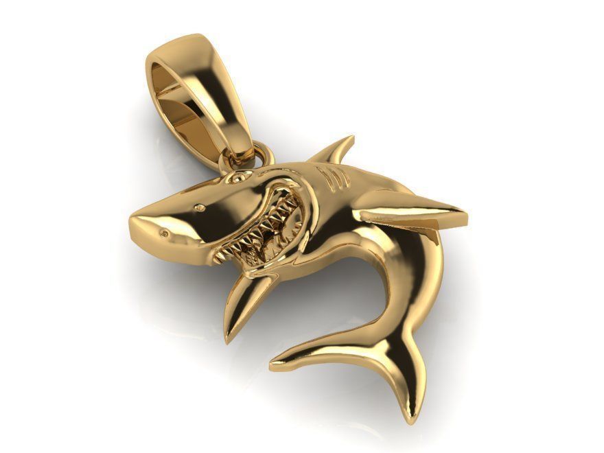 Shark pendant 3D print model_2