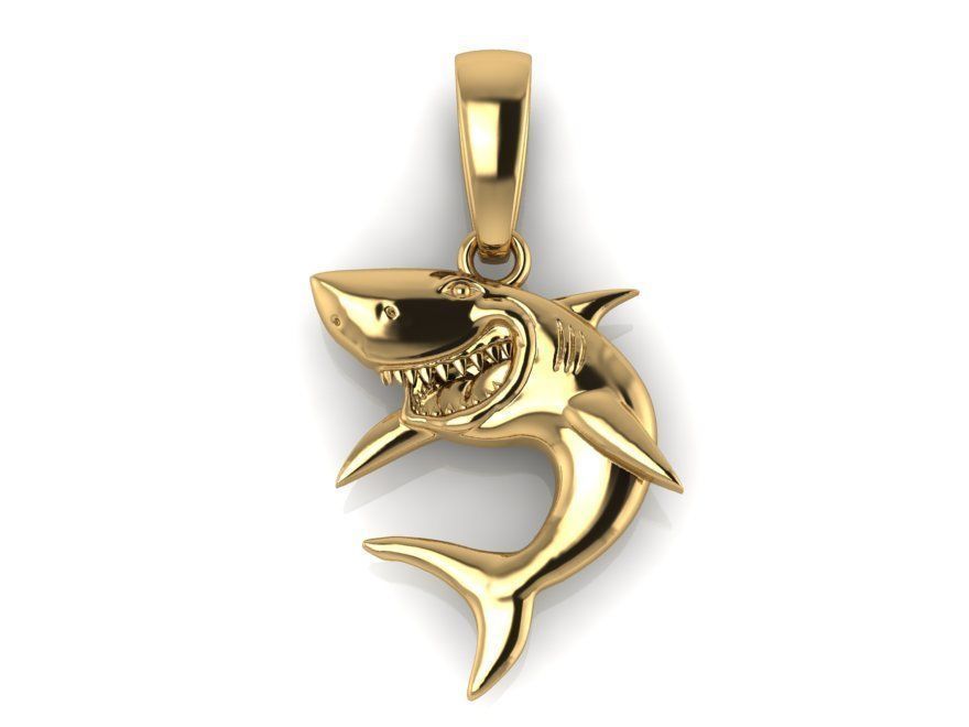 Shark pendant 3D print model_1