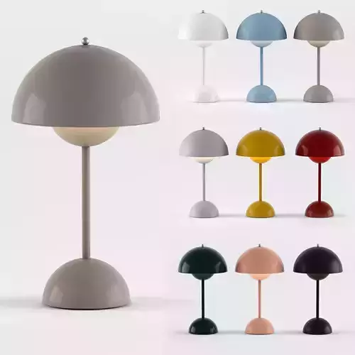 Flowerpot VP9 Verner Panton 1968 - Portable table lamp Low-poly 3D model