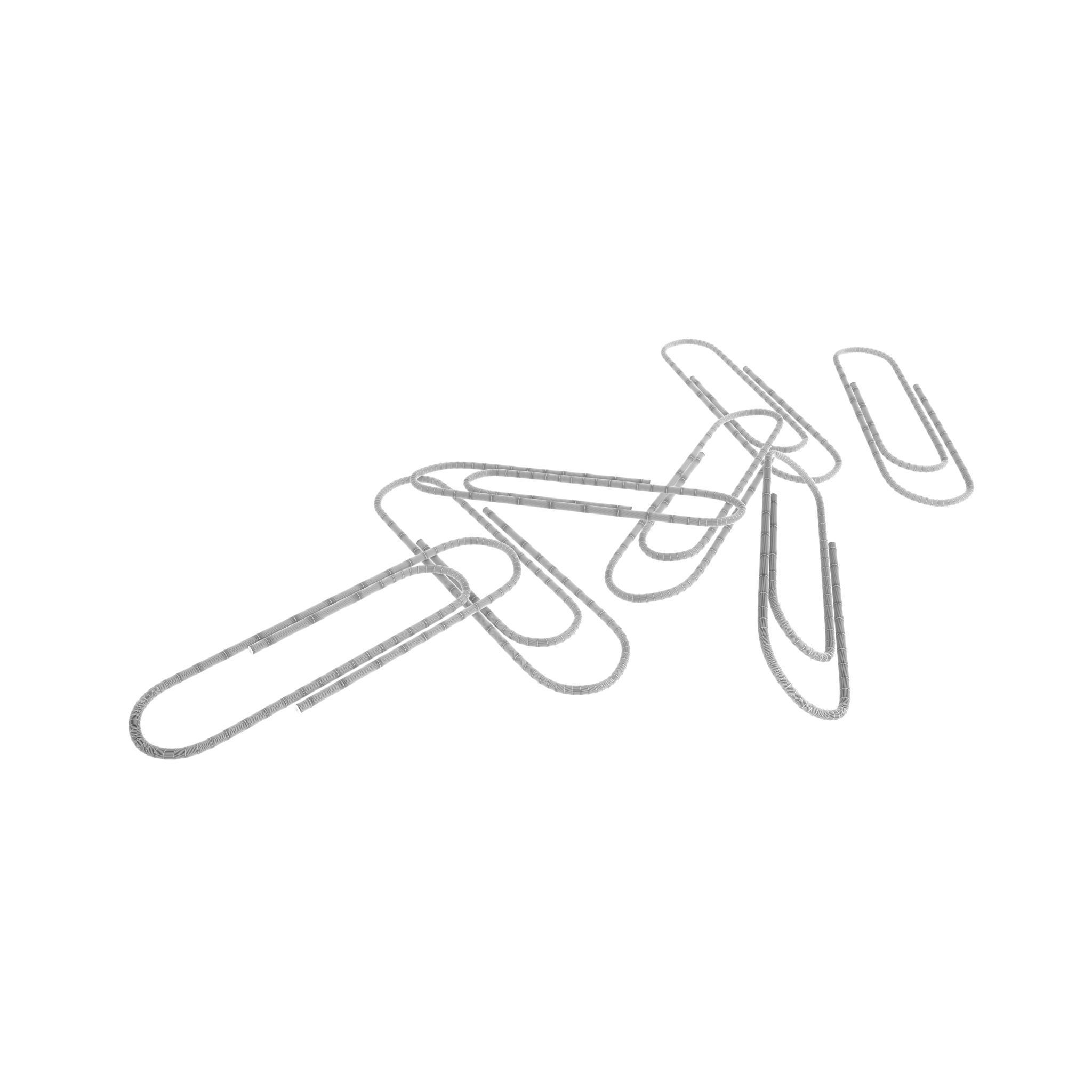 Paper Clip Pile v1 011 Low-poly 3D model_4