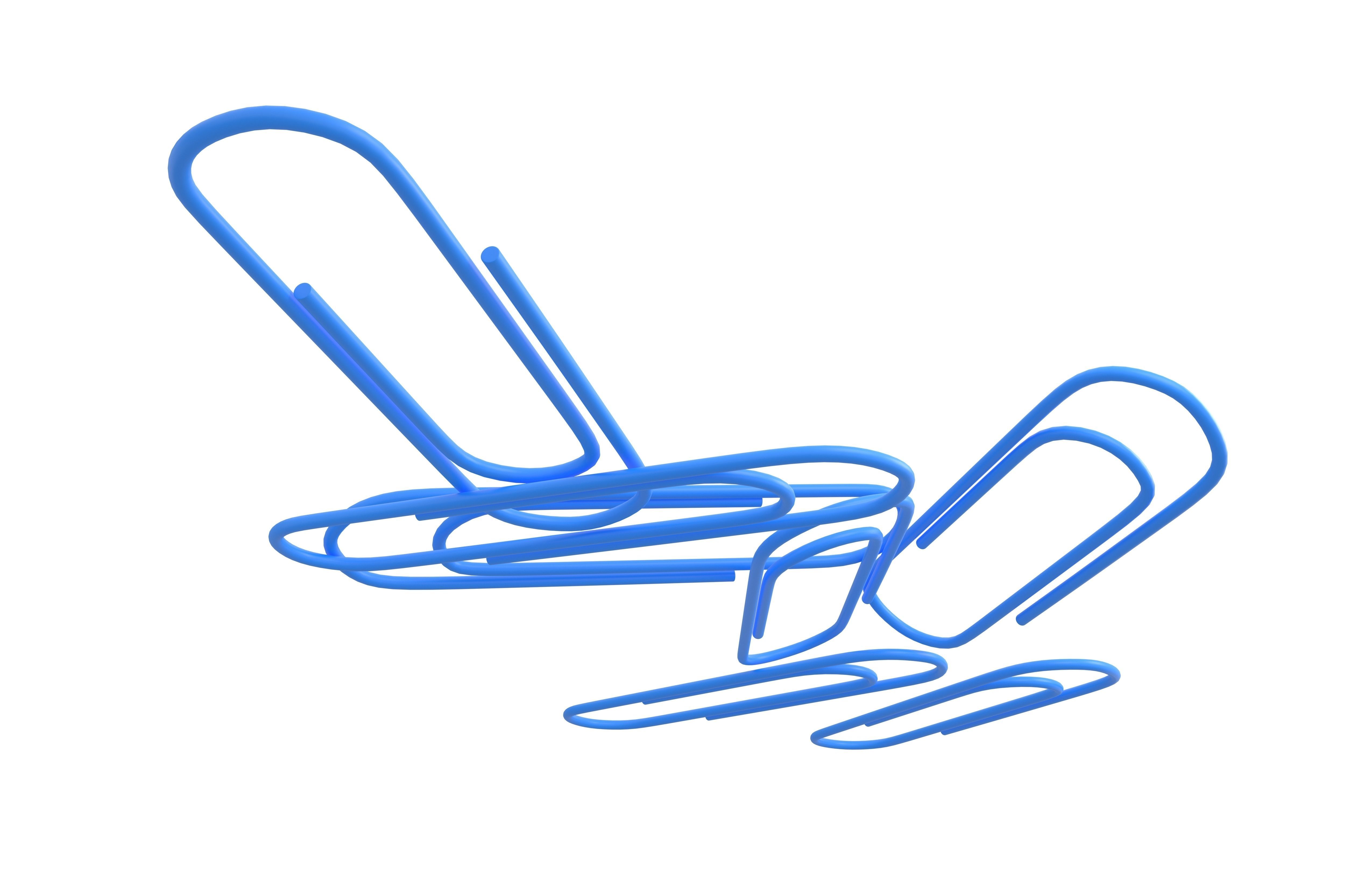 Paper Clip Pile v1 011 Low-poly 3D model_3