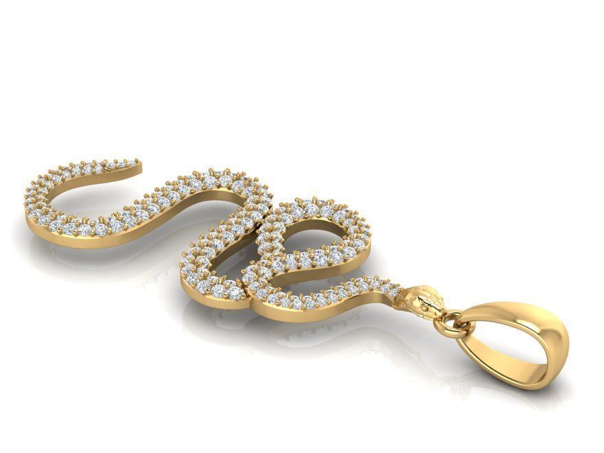 Snake pendant 3D print model_1