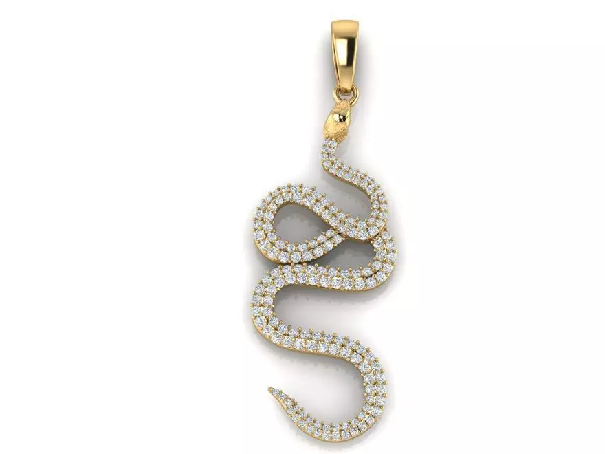 Snake pendant 3D print model_0