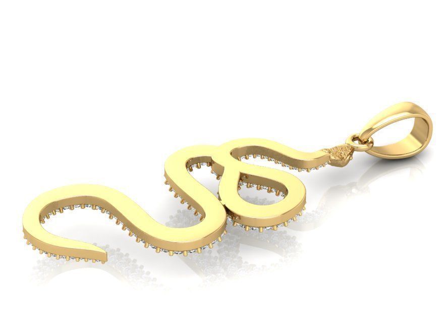 Snake pendant 3D print model_2