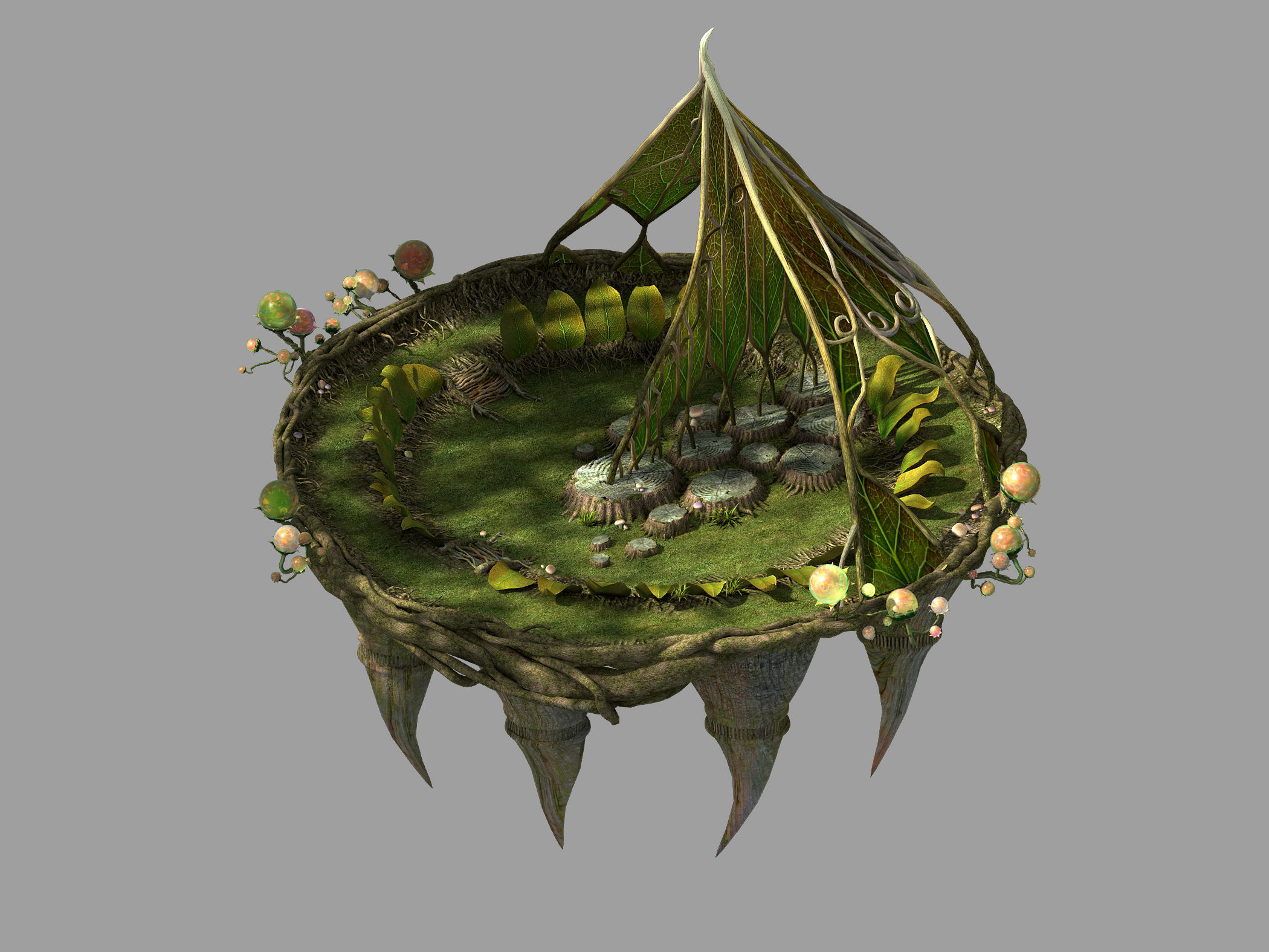 Elf-Forest-Tree Heart City-Platform 3D model_1