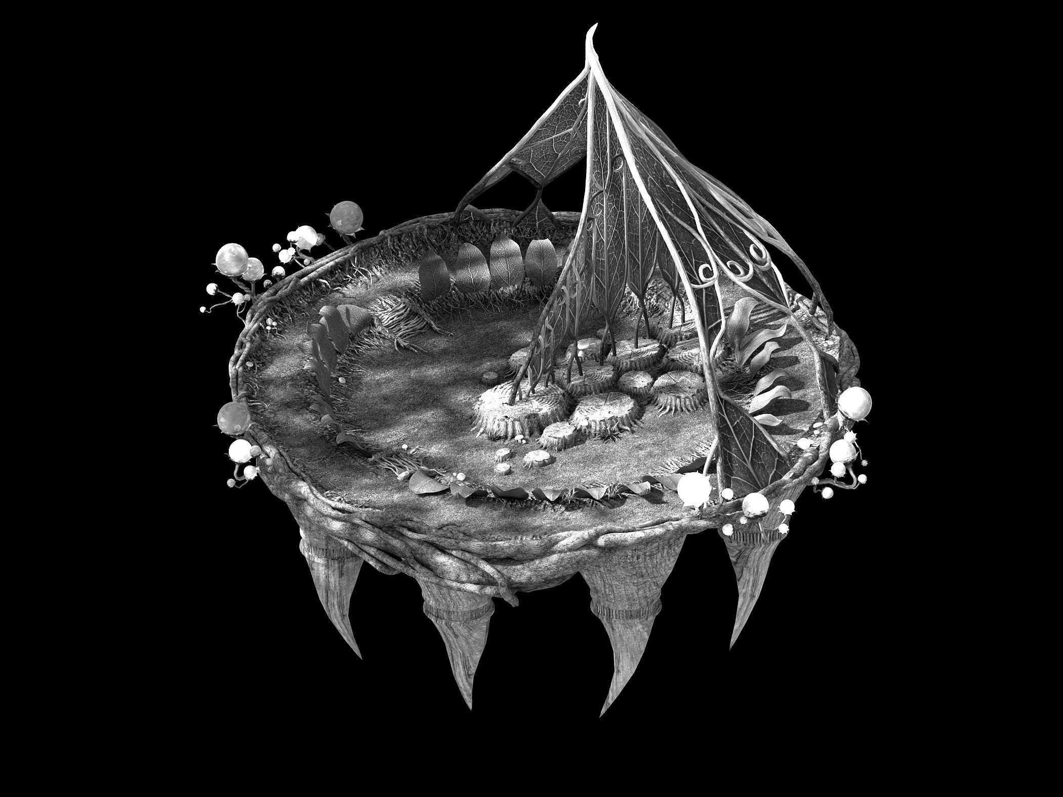 Elf-Forest-Tree Heart City-Platform 3D model_2