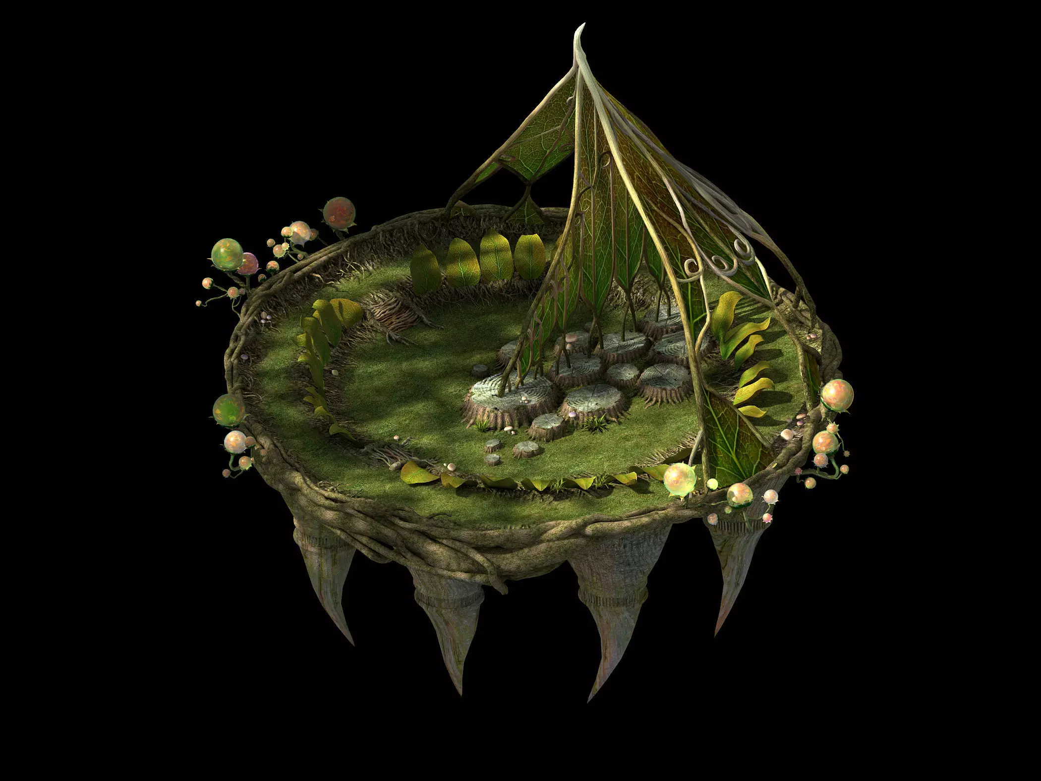 Elf-Forest-Tree Heart City-Platform 3D model_0
