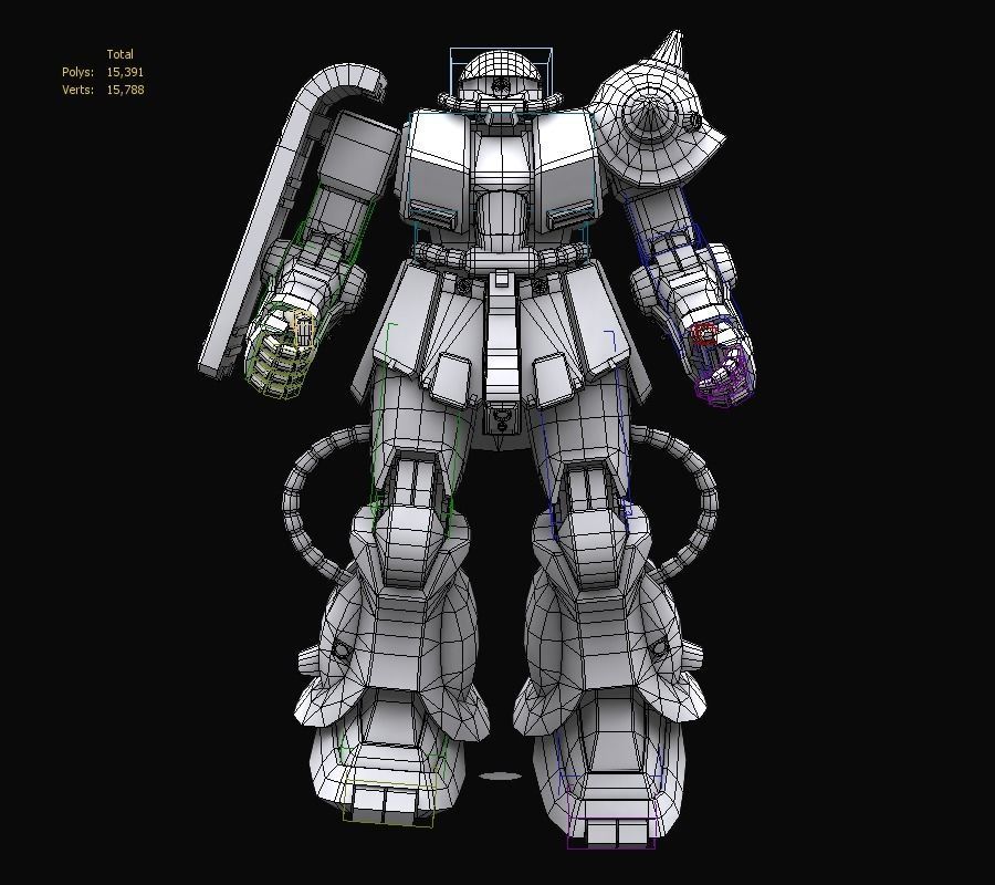 Gundam mobile suit MS MS06FZ model 3D model_1