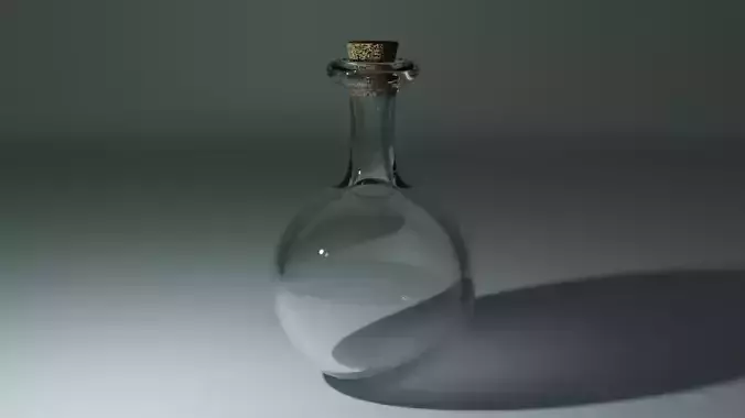 Low-Poly Glass Bottle