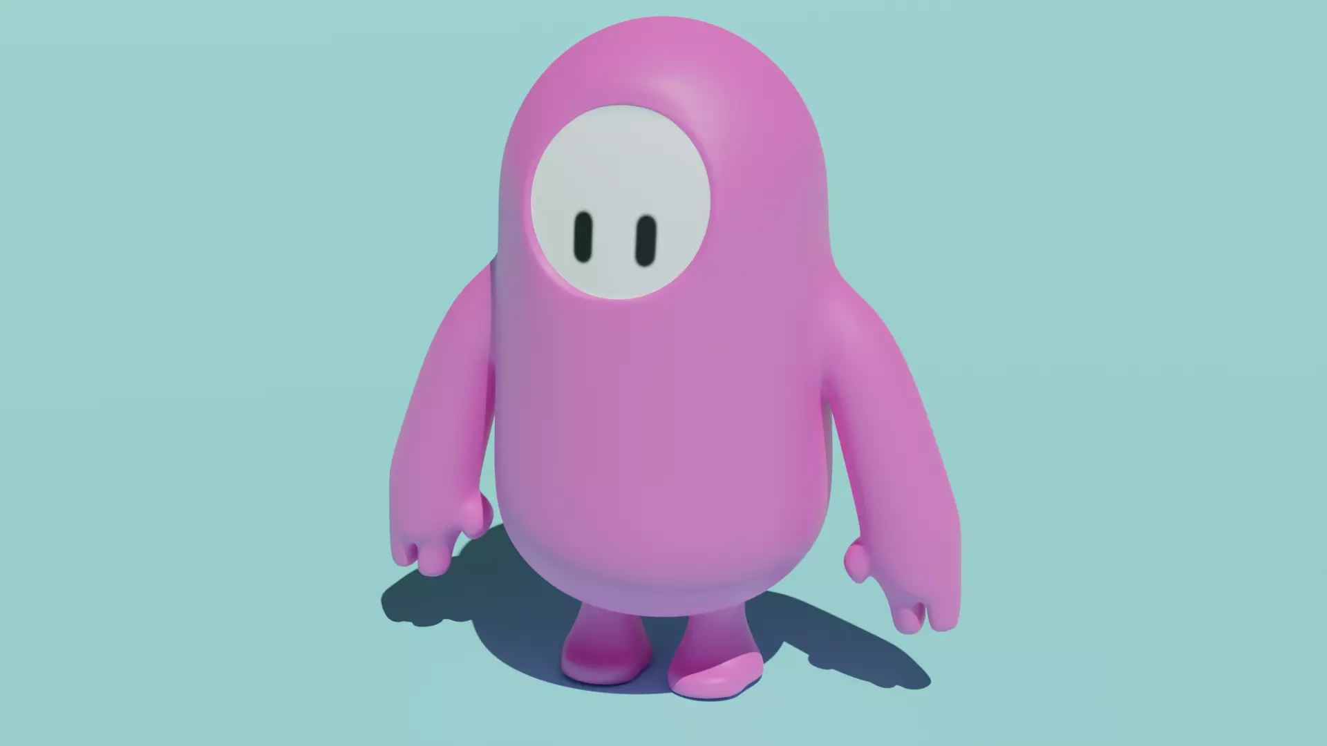 Fall Guys Pink Character Low-poly 3D model_0