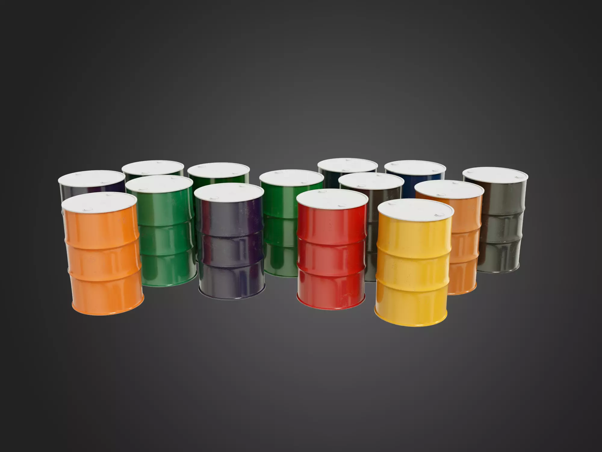 Barrels group of oil 3D model
