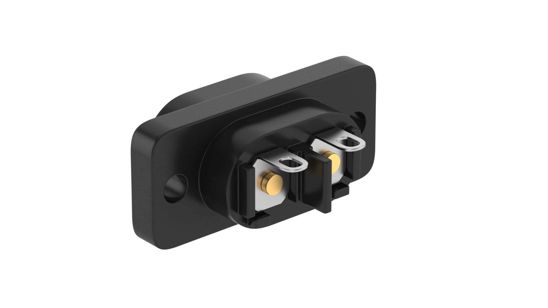 IEC 320 C8 Female Module  3D model_1