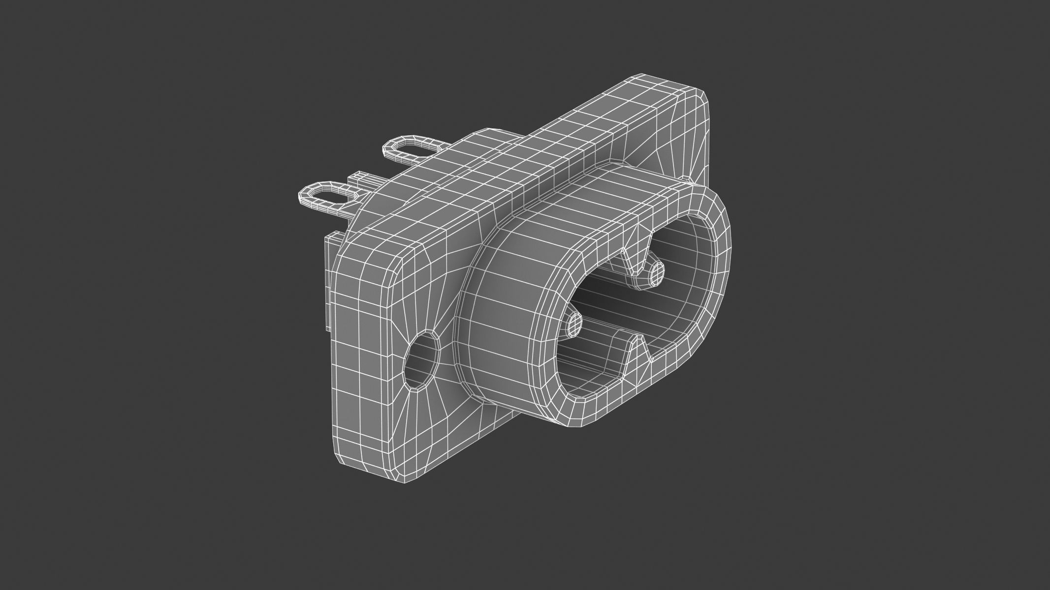IEC 320 C8 Female Module  3D model_5