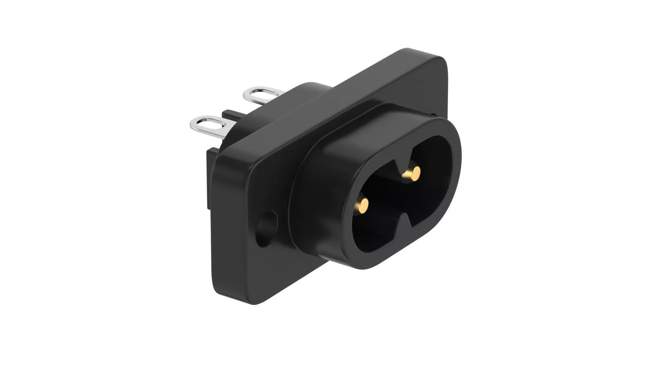 IEC 320 C8 Female Module  3D model_0