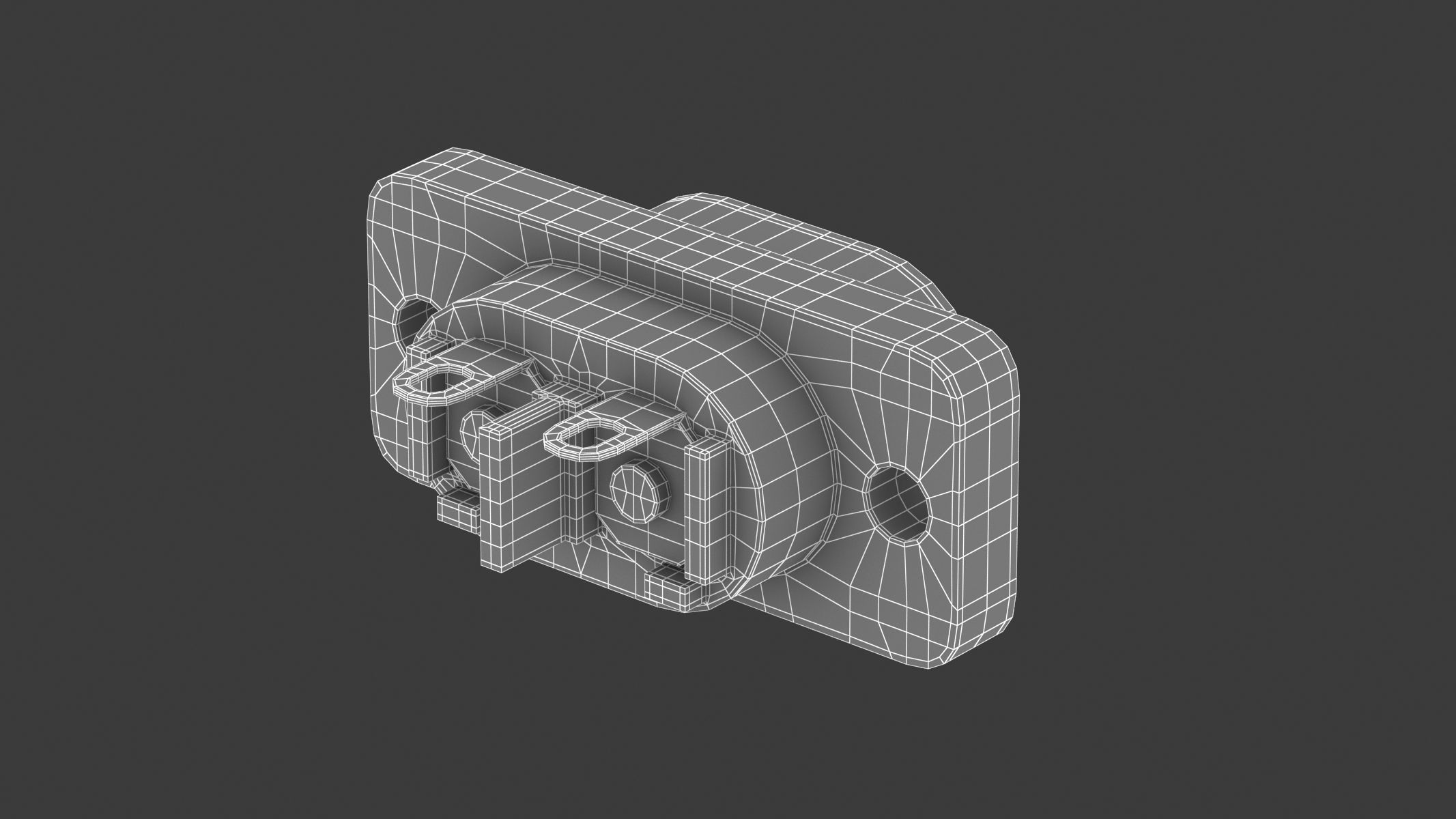 IEC 320 C8 Female Module  3D model_6