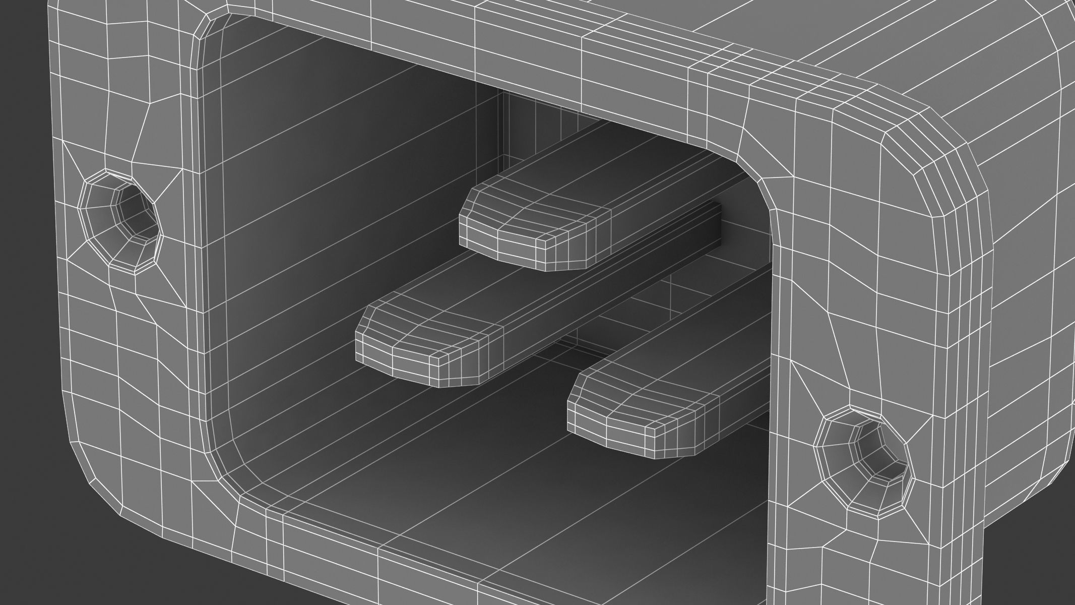 IEC 320 C20 Socket Module 3D model_8