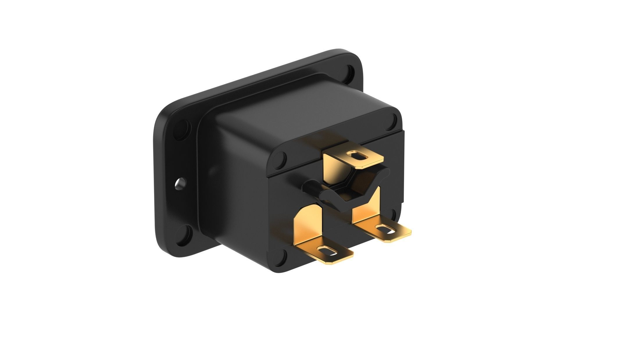 IEC 320 C20 Socket Module 3D model_1