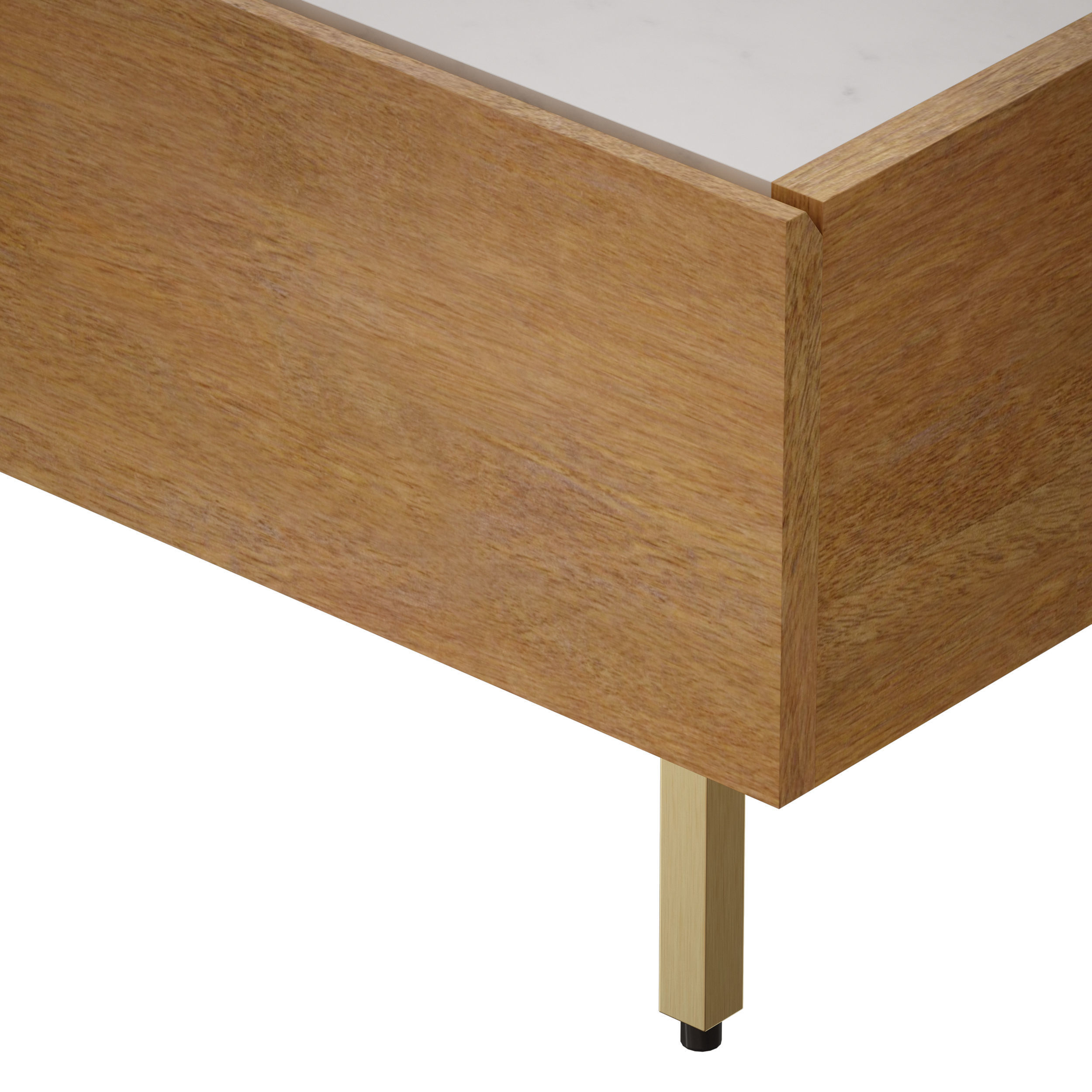 Winslet Wood and Marble Coffee Table Crate and Barrel 3D model_13