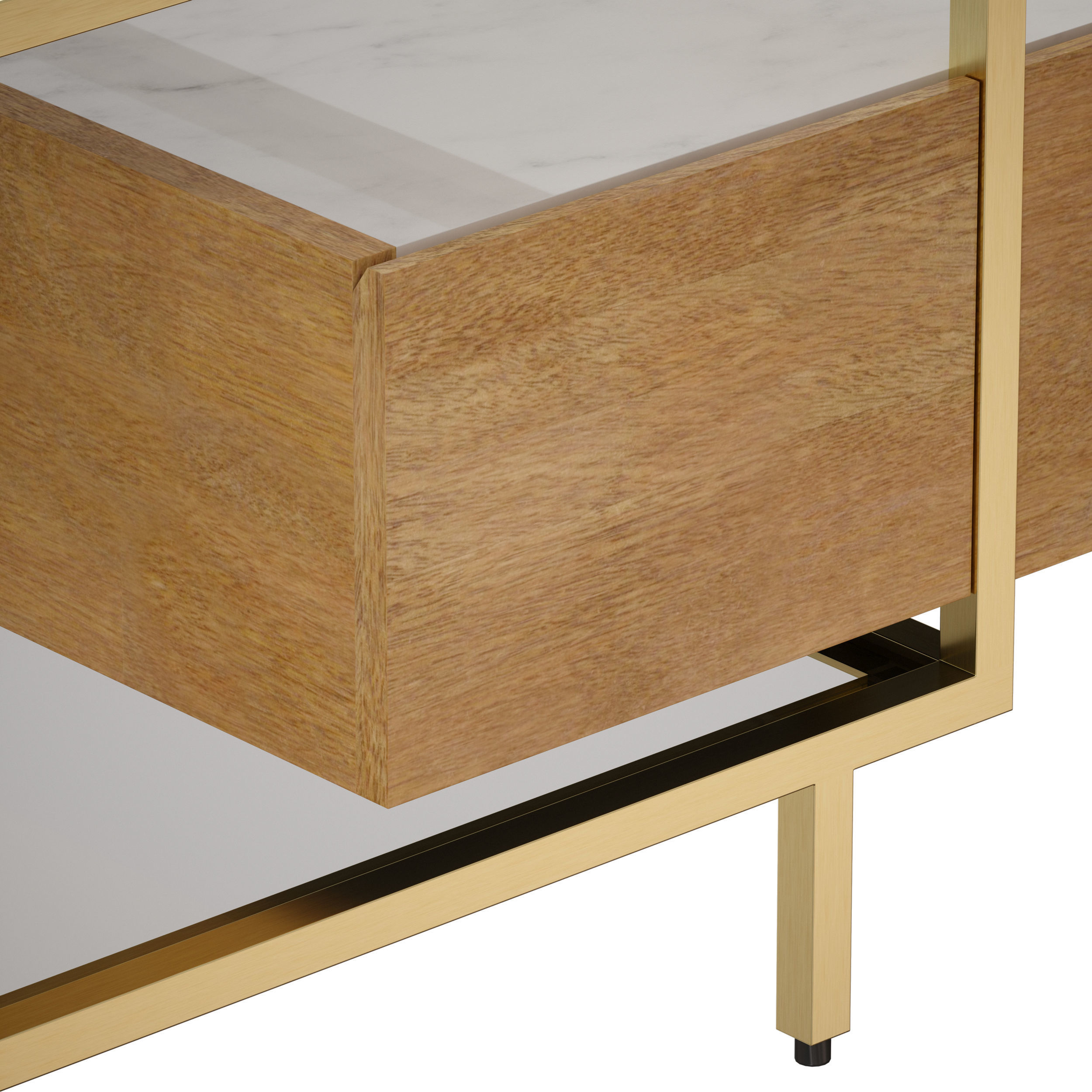 Winslet Wood and Marble Coffee Table Crate and Barrel 3D model_12