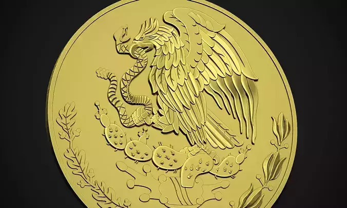 Mexican Eagle Coin 3D print model