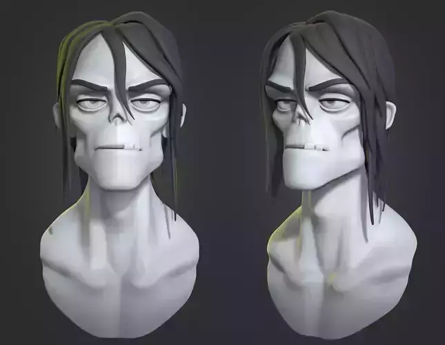 Zombie cartoon character base mesh