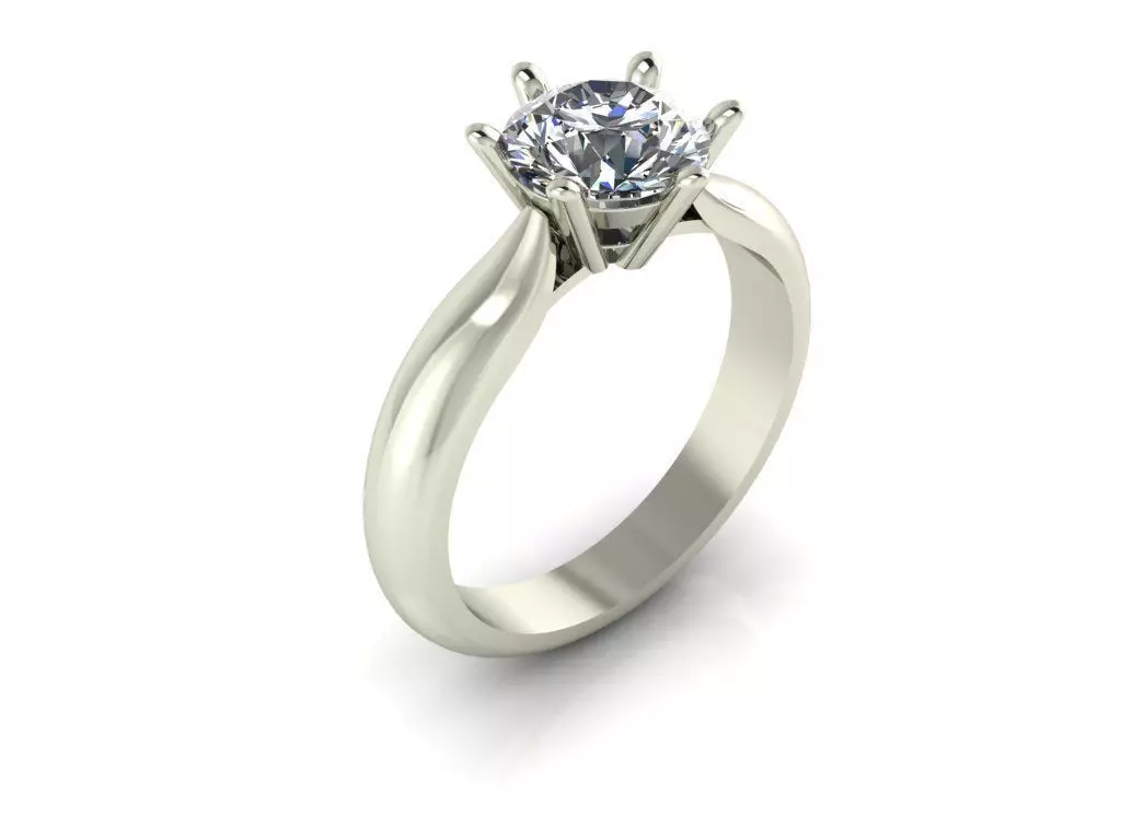 Classic ring with Stone 3D print model_0