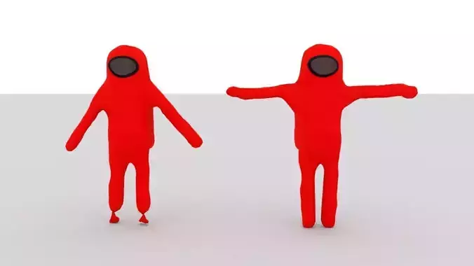 Among Us Realistic Crewmate 2 Rigs in 1 3D model
