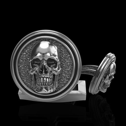 skull cufflinks 3D print model