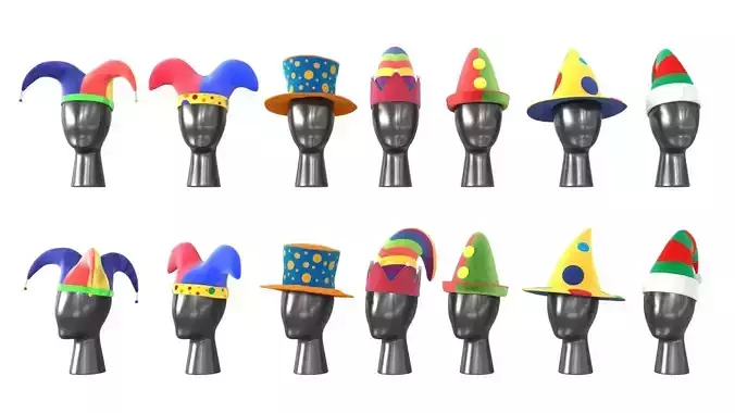 Clown Hats 3D Model Collection