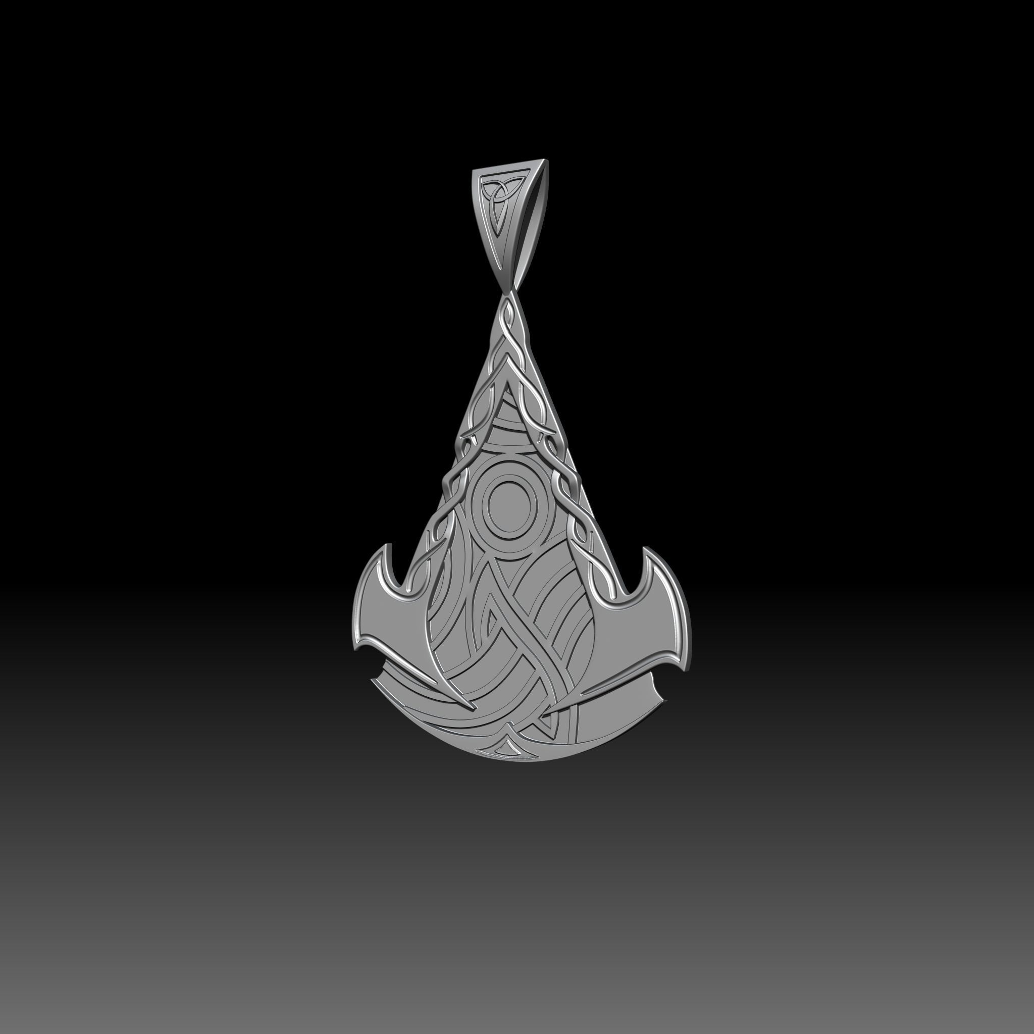 Assassins Creed Valhalla symbol Pendant - Necklace 3d model  3D print model_7