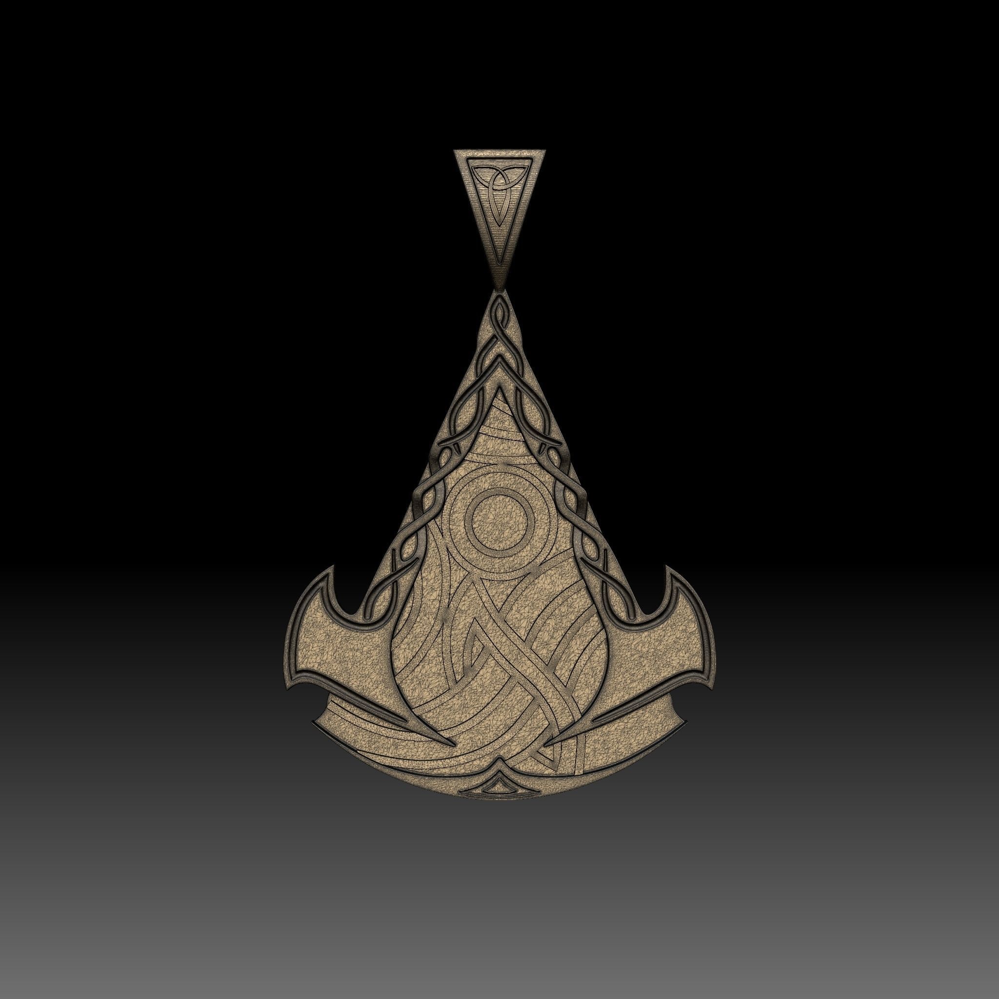 Assassins Creed Valhalla symbol Pendant - Necklace 3d model  3D print model_8
