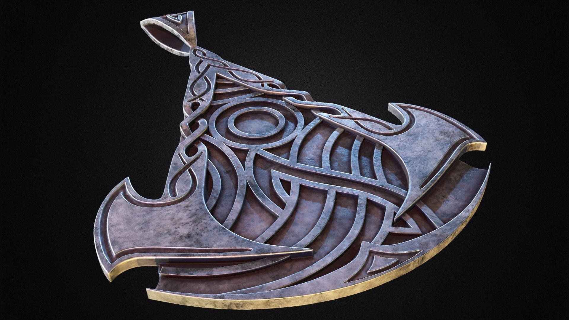 Assassins Creed Valhalla symbol Pendant - Necklace 3d model  3D print model_4