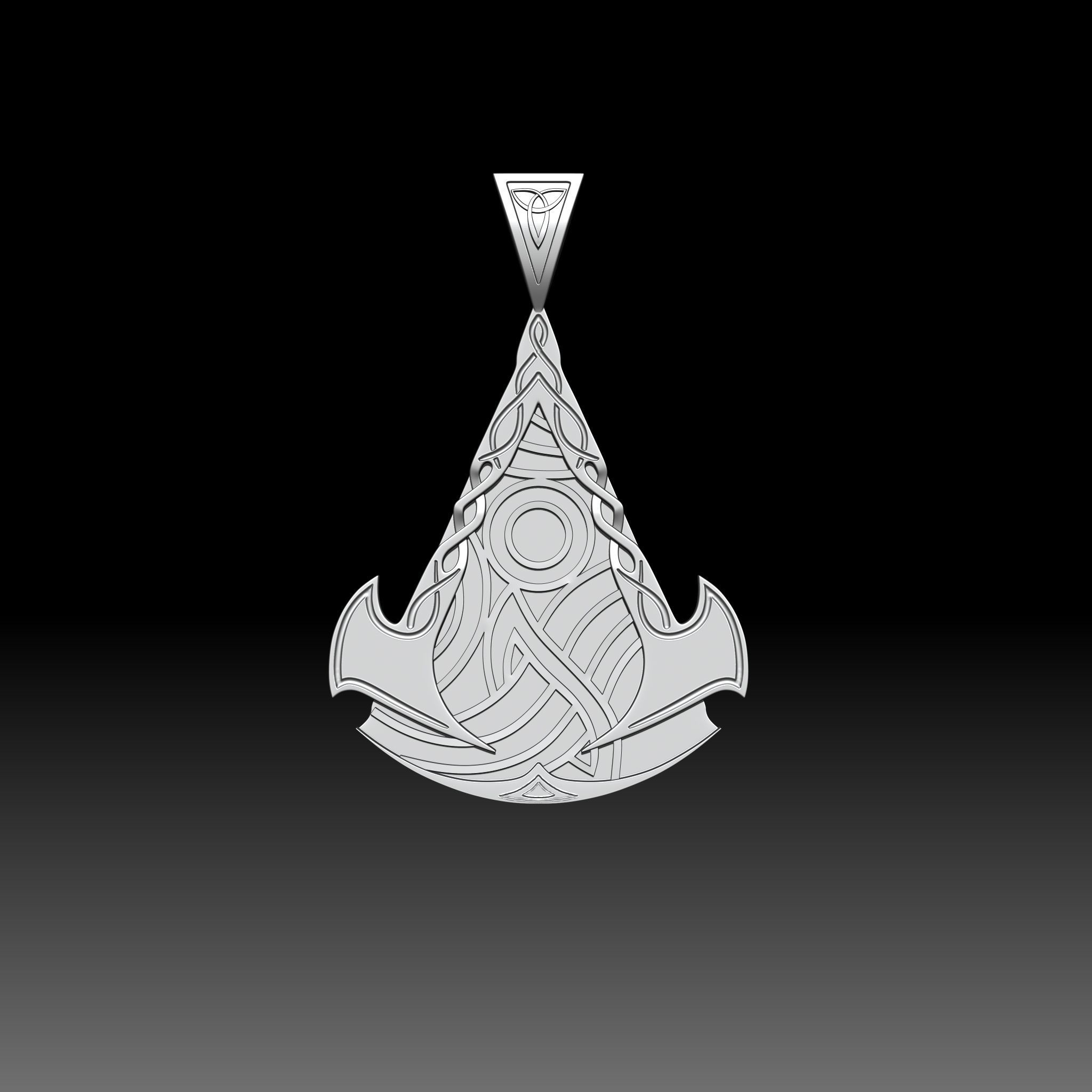 Assassins Creed Valhalla symbol Pendant - Necklace 3d model  3D print model_5
