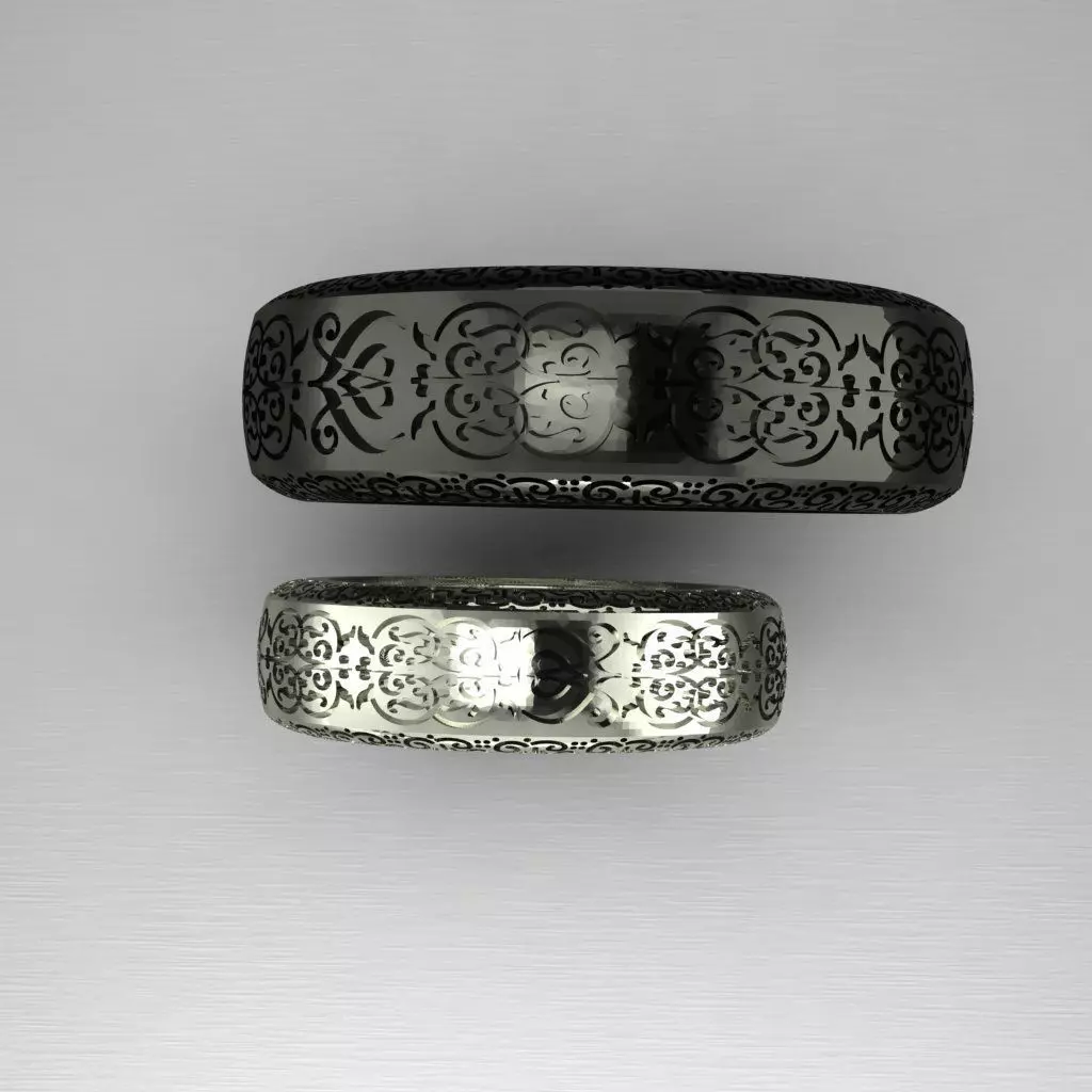 couple rings with patterns 3D print model