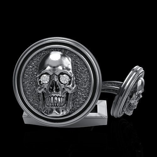 skull cufflinks 3D print model