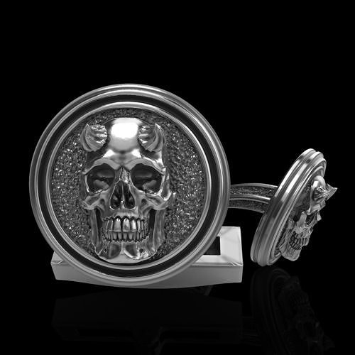 skull cufflinks 3D print model