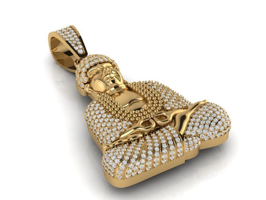 Buddha pendant 3D print model_3