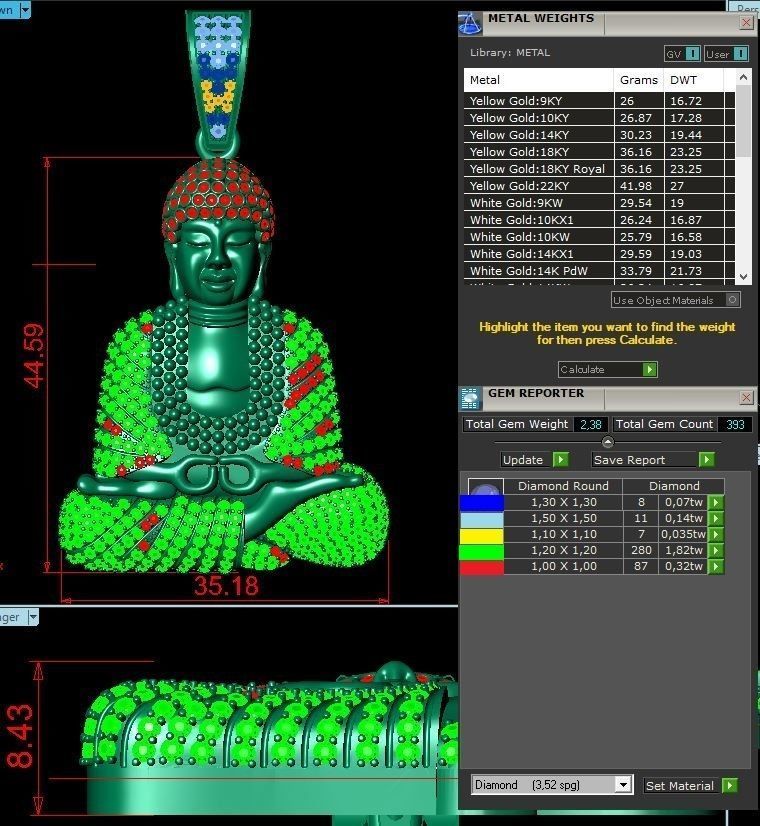 Buddha pendant 3D print model_1