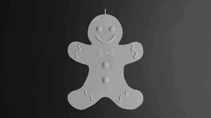 Gingerbread man earring 3D print model