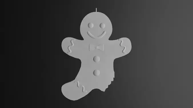 Gingerbread Man earring crunched 3D print model
