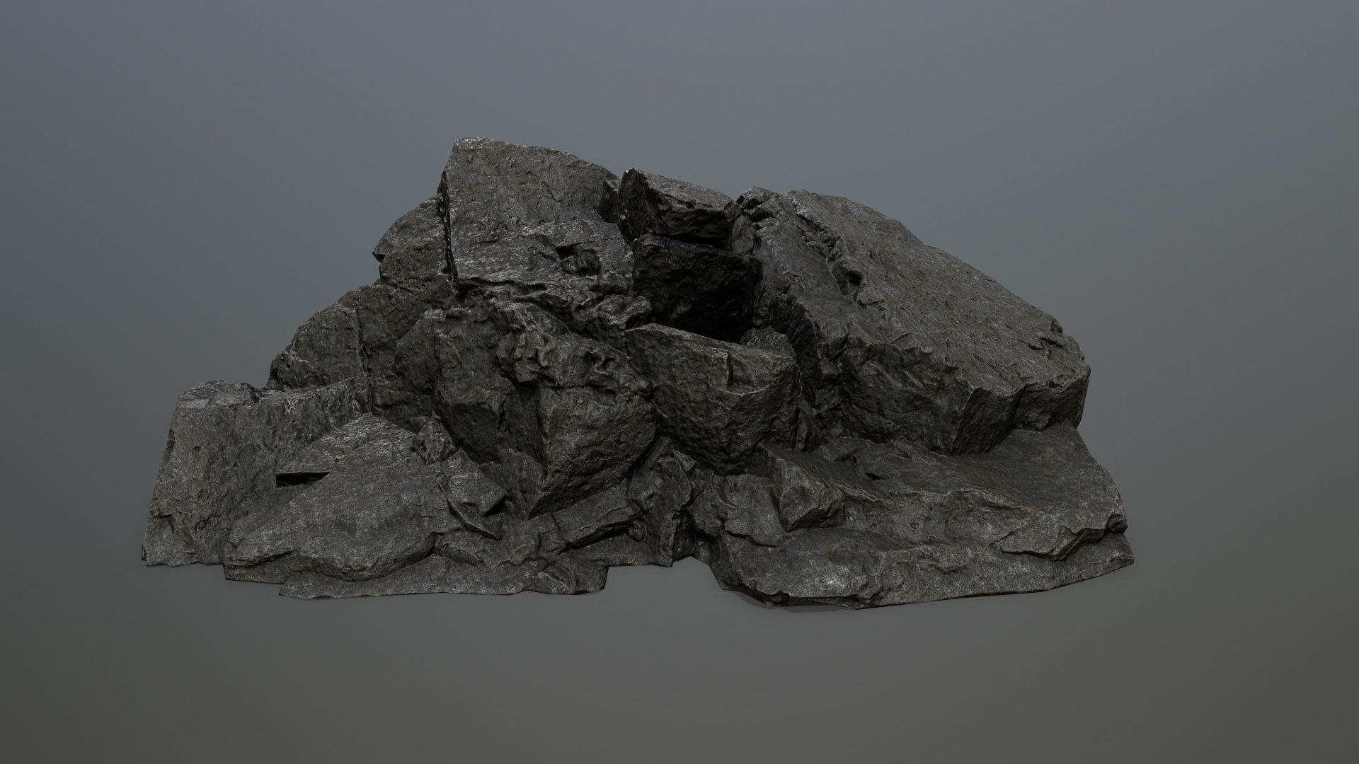 rock set Low-poly 3D model_3