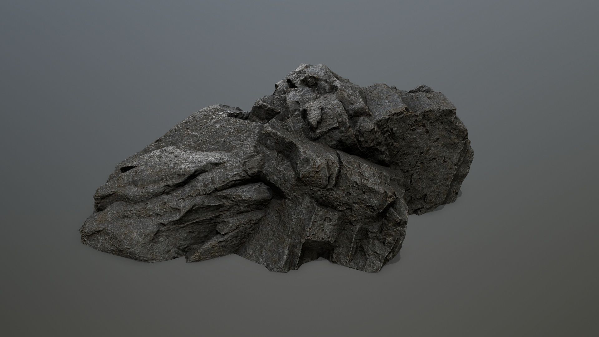 rock set Low-poly 3D model_2