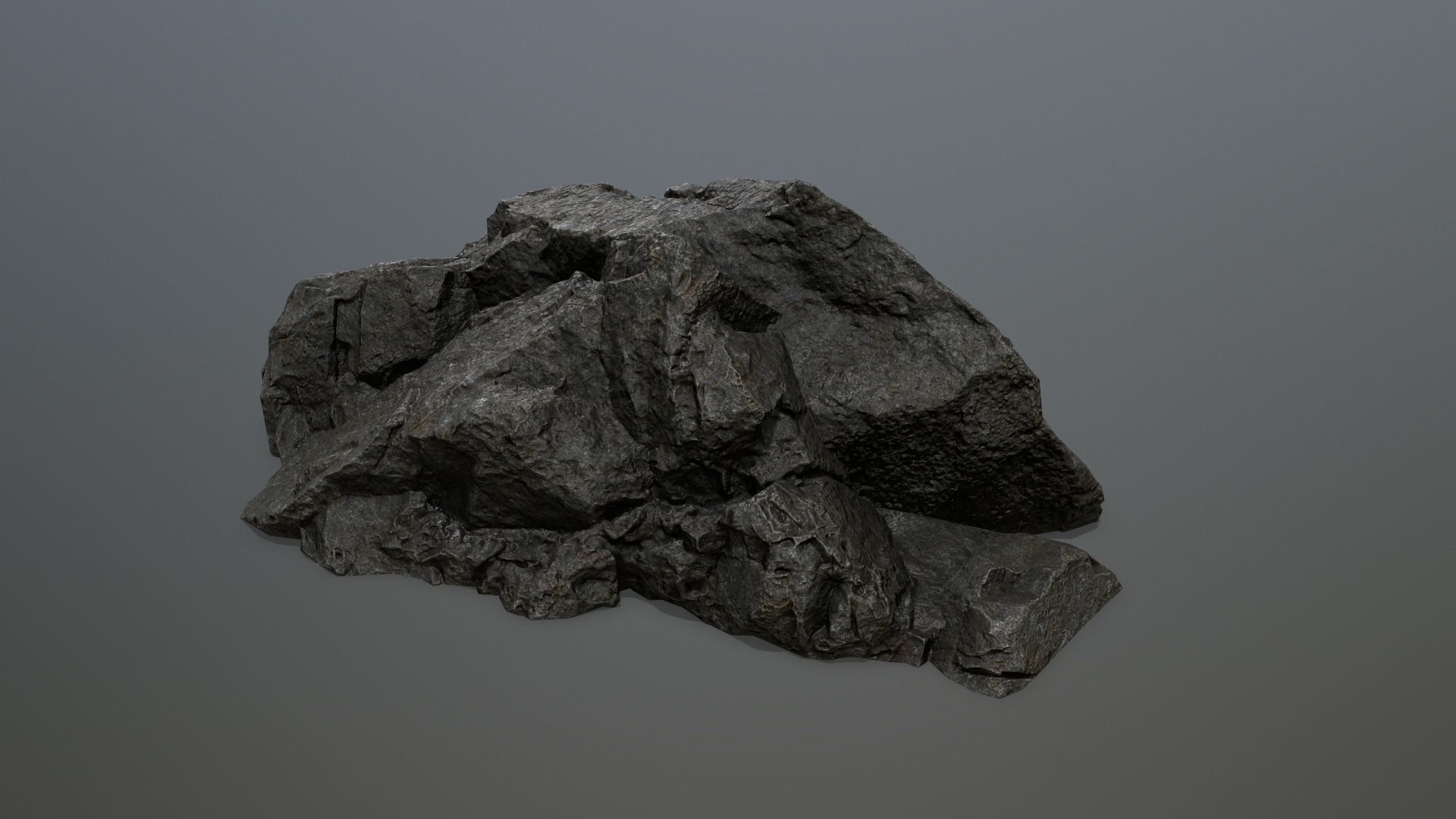 rock set Low-poly 3D model_6